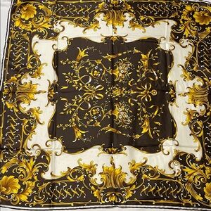 Vintage Zita Elegant Gold and Brown Scarf